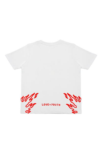 Love & Youth Fiery- White Kids T-shirt